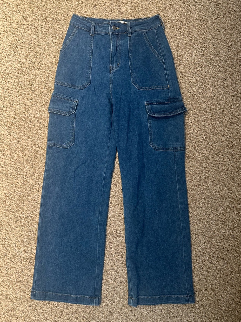 Wide Leg Cargo Denim Y2K Jeans